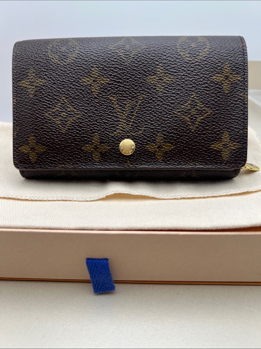 Louis Vuitton Monogram Porte-Monnaie Trésor Wallet Dust Bag & Box Pre-Loved Good